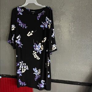 Floral Black and Purple Dress